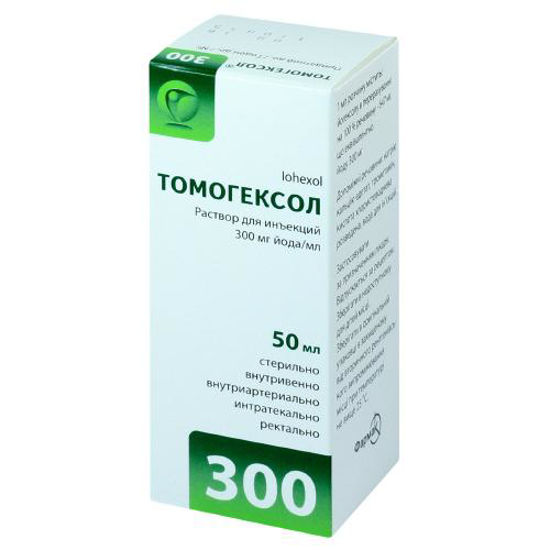Томогексол раствор для инъекций 300 мг йода/мл 50 мл
